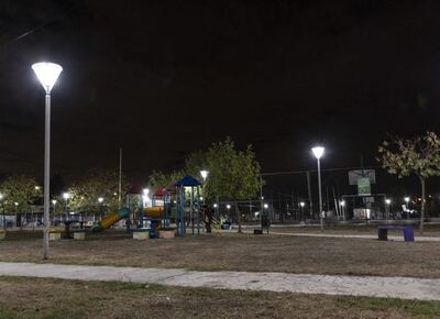 Merlo: colocaron nuevos aparatos lumínicos LED en Pontevedra