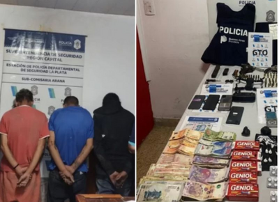 Tras un robo, desmantelan banda armada en La Plata: descubren desarmadero de motos, un arsenal de armas y mucha droga