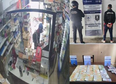 VIDEO | Así robó en un kiosco a metros de la estación de trenes, pero no llegó lejos