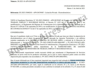 La ministra de Trabajo gasta más de 23 millones de pesos en Smart TV 4K para ver Netflix, heladeras y pavas para el mate