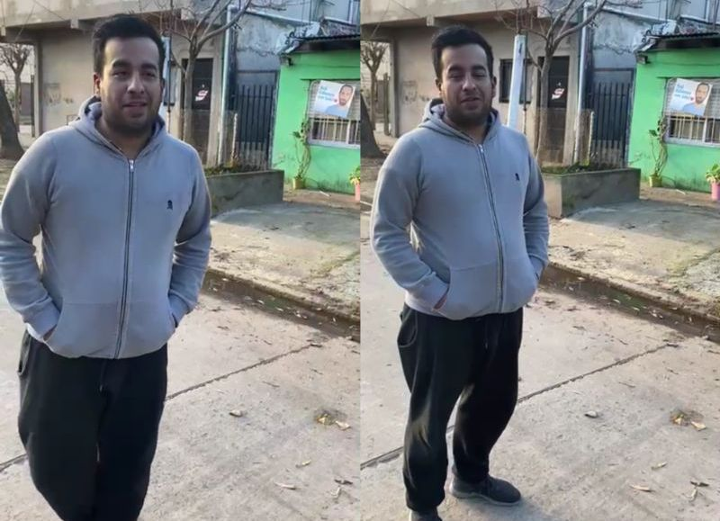 Hurlingham: Selci con su equipo de campaña cambian comida por un cartel de propaganda