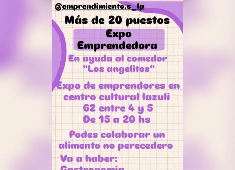 Feria Expo Emprendedora a Beneficio del Comedor "Los Angelitos"