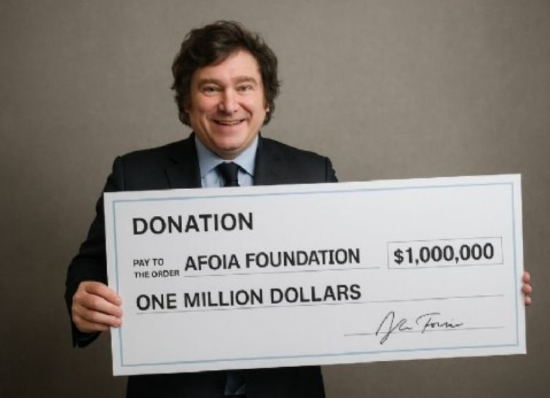 ¿Hizo caridad con el bolsillo ajeno?: Milei donó 1 millón de dólares a una fundación judía, mucho más de lo que declaró