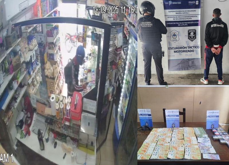 VIDEO | Así robó en un kiosco a metros de la estación de trenes, pero no llegó lejos