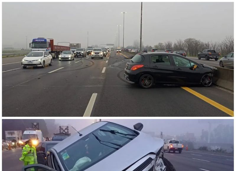 Dos accidentes complicaron el tránsito por la niebla en la Autopista Buenos Aires-La Plata