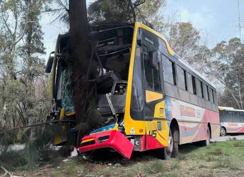 VIDEO | La imágen del choque del micro de la Línea 202 en Berisso que dejó cerca de 20 heridos